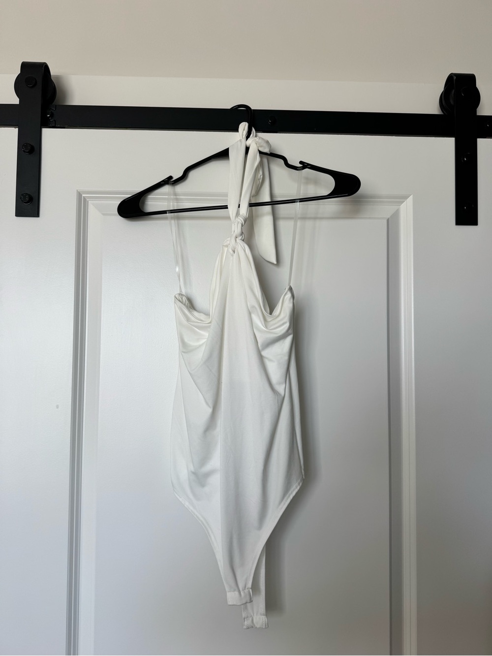 gaze White Halter Bandeau Bodysuit